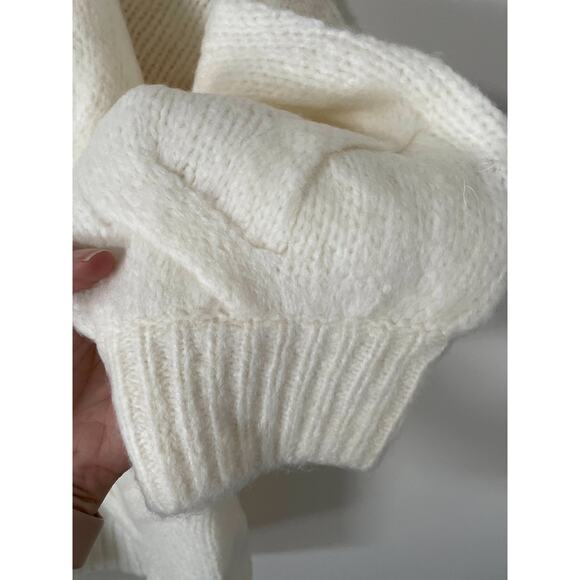 Madewell Chunky Wool Blend Cardigan Cream Size XL NEW - Picture 5 of 8